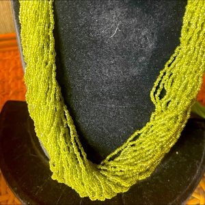 Avon Multi Strand Seed Bead Necklace Lime Green .